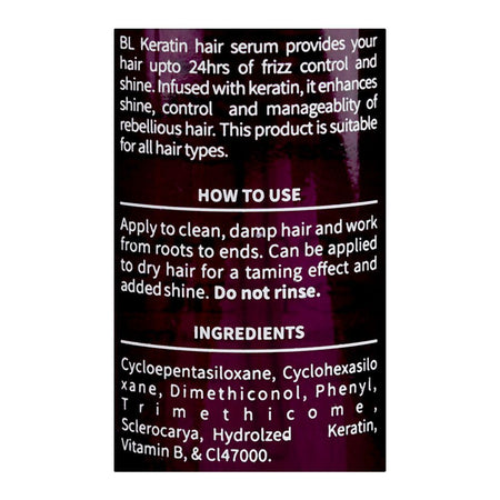 Body Luxuries Signature Collection Smoothing Keratin Hair Serum, For Frizzy Hair, 120ml - Image 3