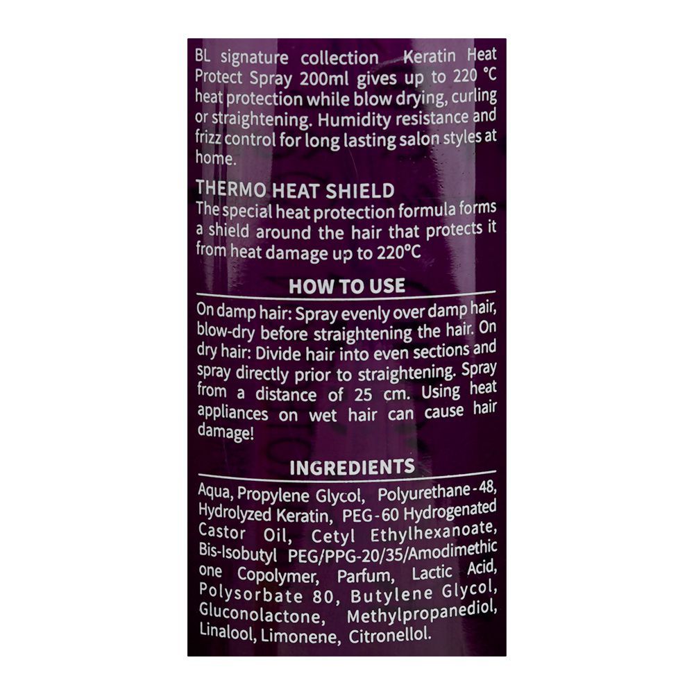 Body Luxuries Signature Collection Keratin Heat Protection Spray, 200ml - Image 3