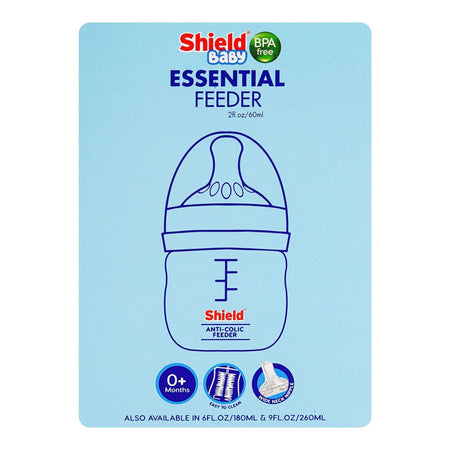 Shield Baby Essential Anti-Colic Wide Neck Feeder, For 0 Months+, BPA Free, 60ml - Image 5