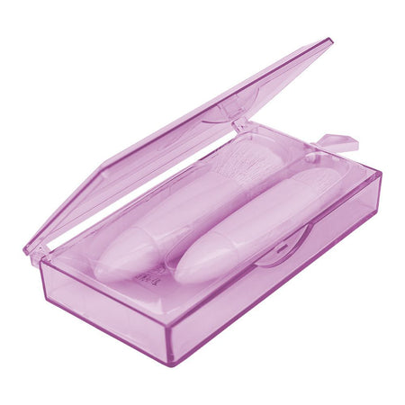 LMLTOP Travel Makeup Fluffy Loose Powder Brush, Purple, 2-Pack, SY611 - Image 2
