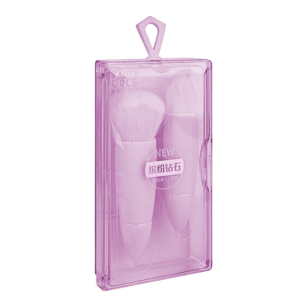 LMLTOP Travel Makeup Fluffy Loose Powder Brush, Purple, 2-Pack, SY611 - Image 3