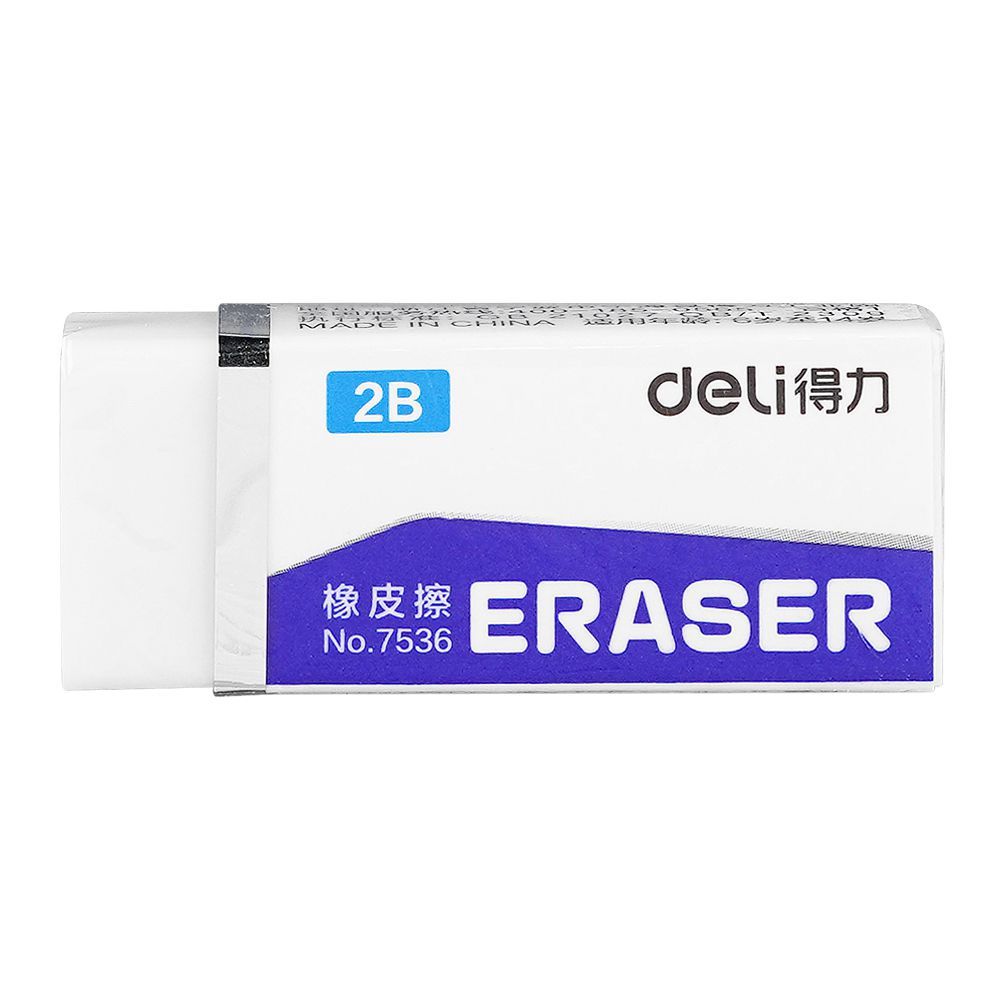 Deli Classic Eraser, White, 1-Pack, E7536 - Image 2