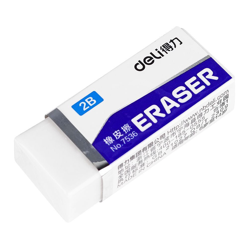 Deli Classic Eraser, White, 1-Pack, E7536 - Image 3