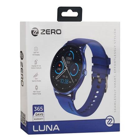 Zero 1.39" TFT HD Display Luna Smart Watch, IP68 Water Resistant, Blue Strap - Image 2