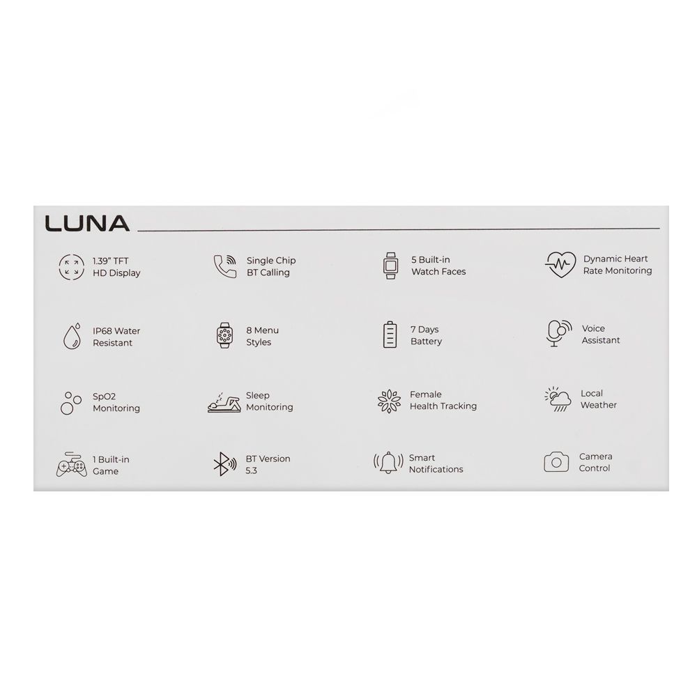 Zero 1.39" TFT HD Display Luna Smart Watch, IP68 Water Resistant, Blue Strap - Image 4