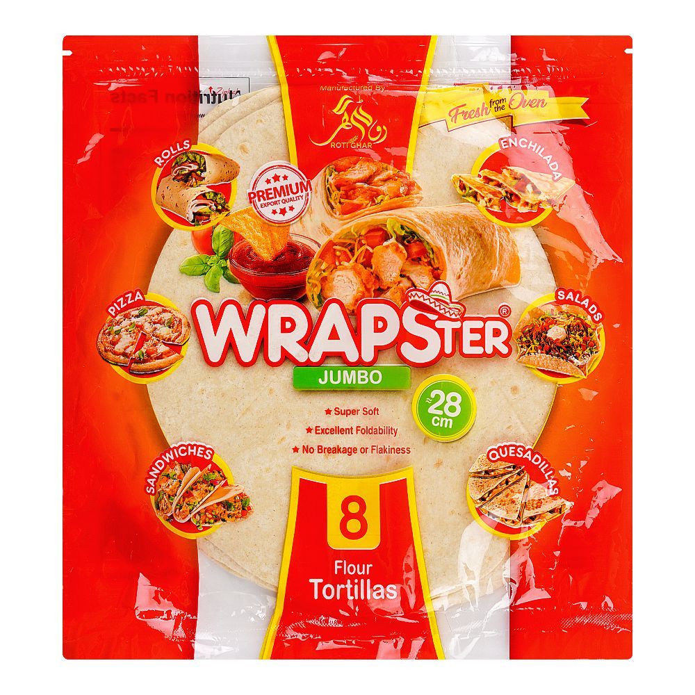 Wrapster 11" Jumbo Flour Tortillas Wraps, 8-Pack - Main Image