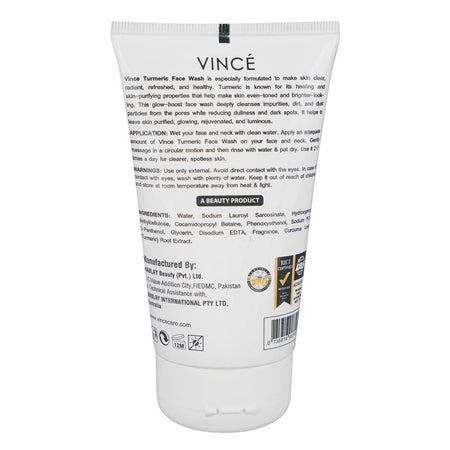Vince Naturex Turmeric Face Wash, Sulphate Free, 120ml - Image 2