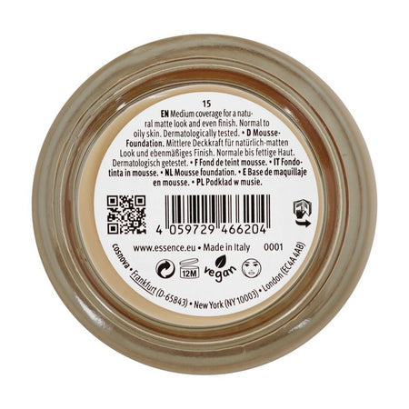 Essence Natural Matte Mousse Foundation, Vegan, 16g, 15 Even Finish - Image 3