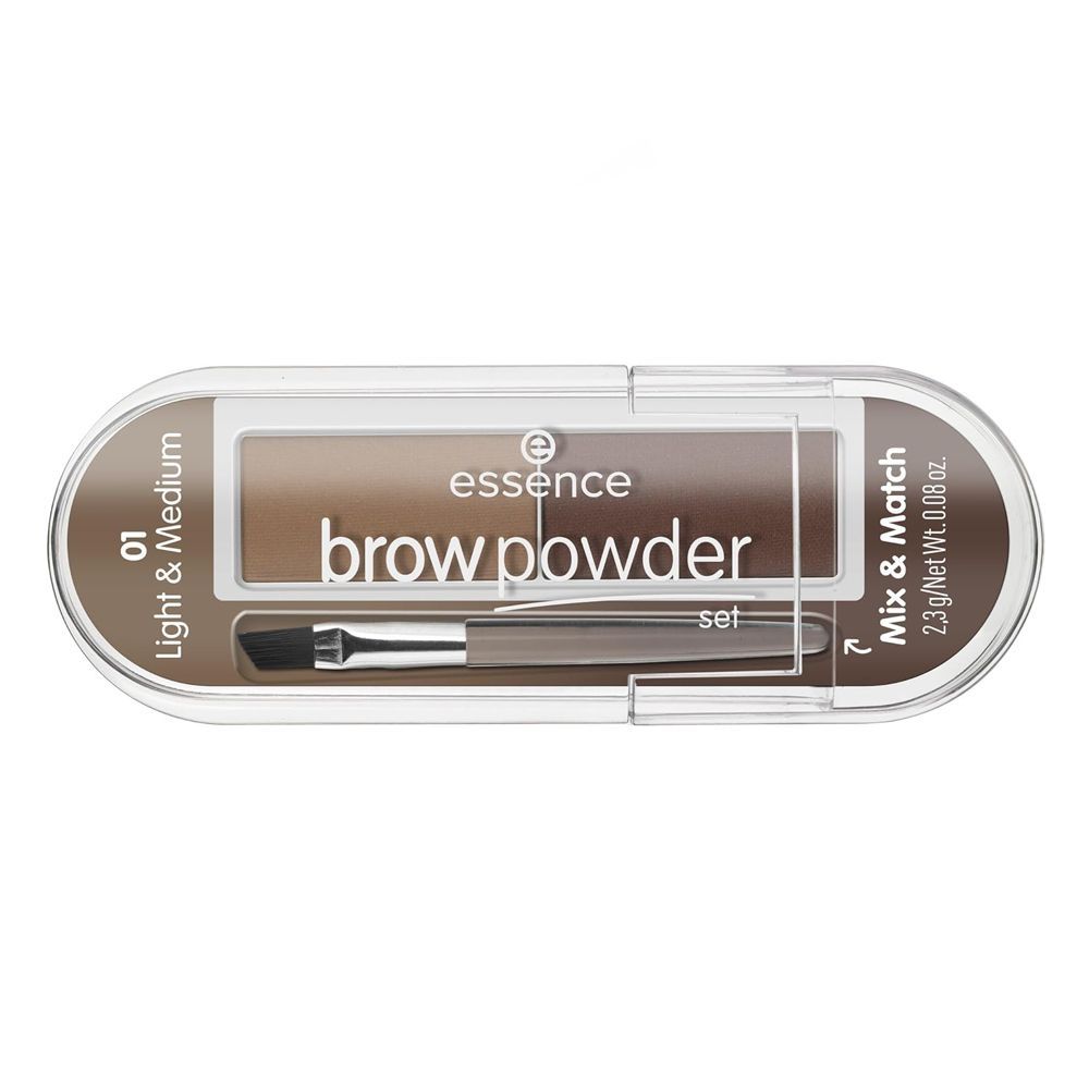 Essence Brow Powder Set, Vegan, 2.3g, 01 Light & Medium - Image 2