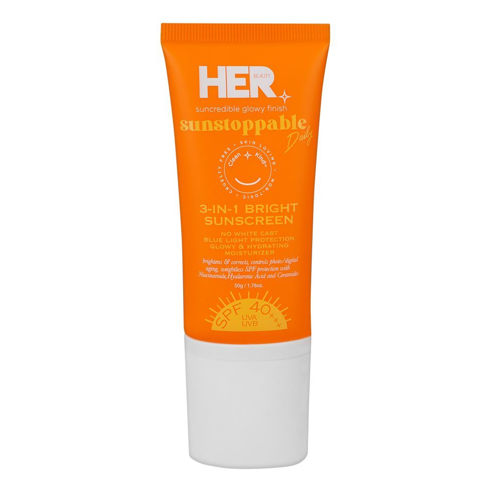 Her Beauty Sunstoppable Daily 3-in-1 Bright Sunscreen, SPF40+++, 50g - Main Image