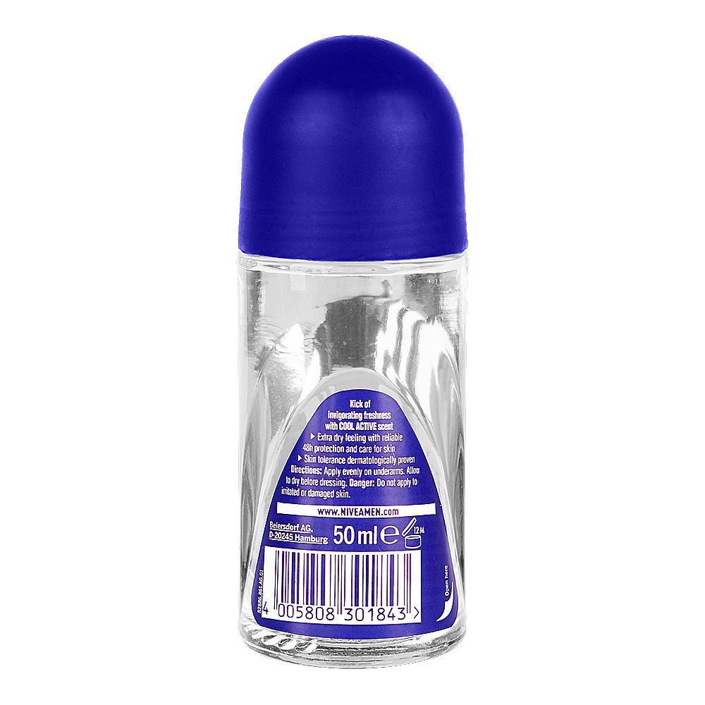 Nivea Men 48H Cool Kick Extra Dry Cool Active Roll On 50ml - Image 2