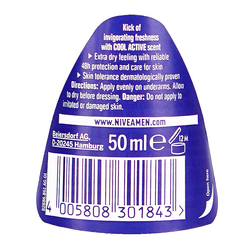 Nivea Men 48H Cool Kick Extra Dry Cool Active Roll On 50ml - Image 3