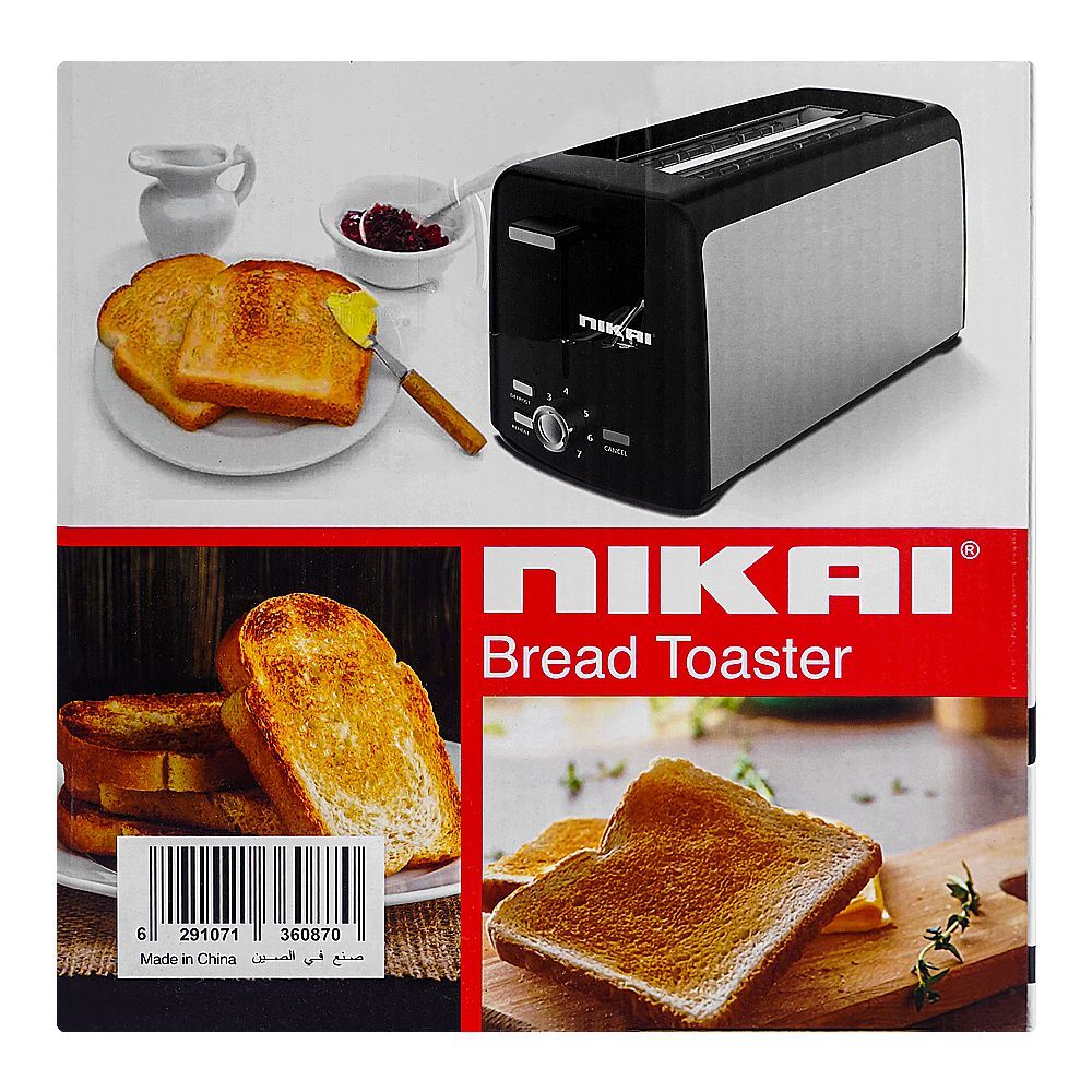 Nikai 4 Slice Bread Toaster, 1400W, NBT666S1 - Image 4