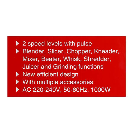 Nikai 10 In 1 Food Processor, 1000W, NFP3100A - Image 5