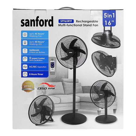 Sanford 5 In 1 Rechargeable Multi-Functional Stand Fan, SF965RTF - Image 3