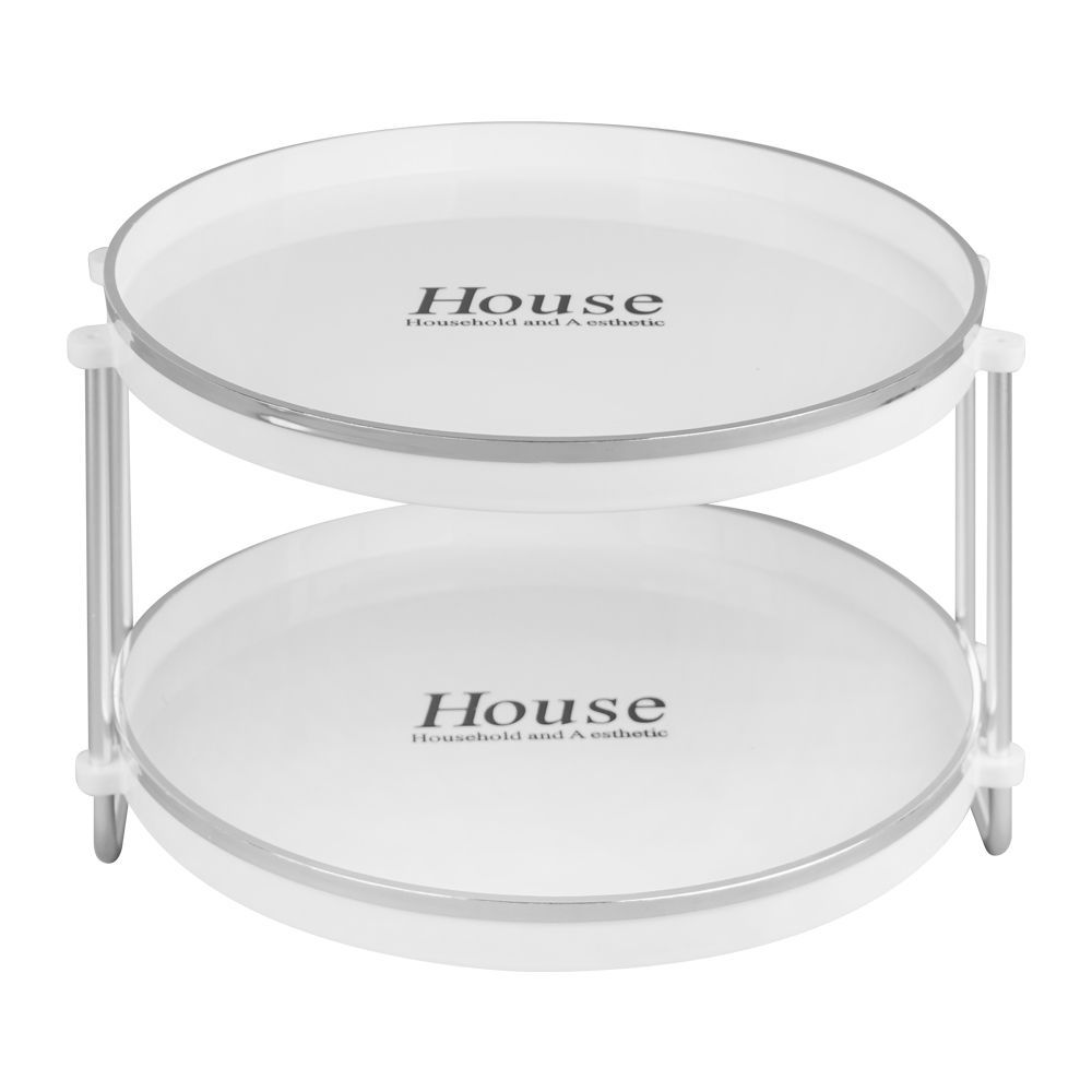 Inaaya Traders Round 2 Layers Multipurpose Storage Organizer, White - Main Image