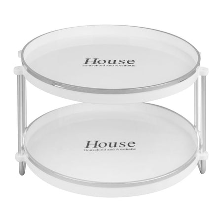 Inaaya Traders Round 2 Layers Multipurpose Storage Organizer, White - Main Image