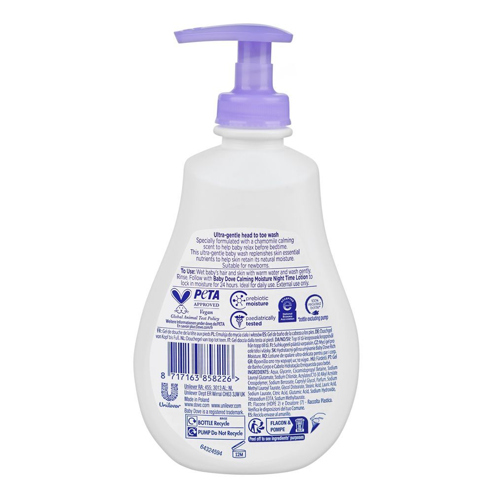 Dove Baby Sensitive Skin Calming Moisture Body Wash, Sulphate Free, 400ml - Image 2