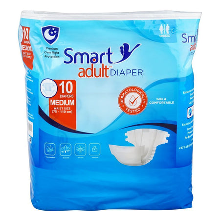 Smart Adult Diaper, Waist 29.5-43.3 Inches, Medium, 10-Pack - Main Image