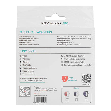 Faster 2.01" Amoled Display Nerv 2 Pro Smart Watch, AI Enabled, Black - Image 3