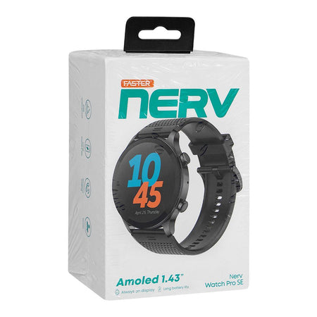 Faster 1.43" Always On Amoled Display Nerv SE Pro Smart Watch, Black - Image 2