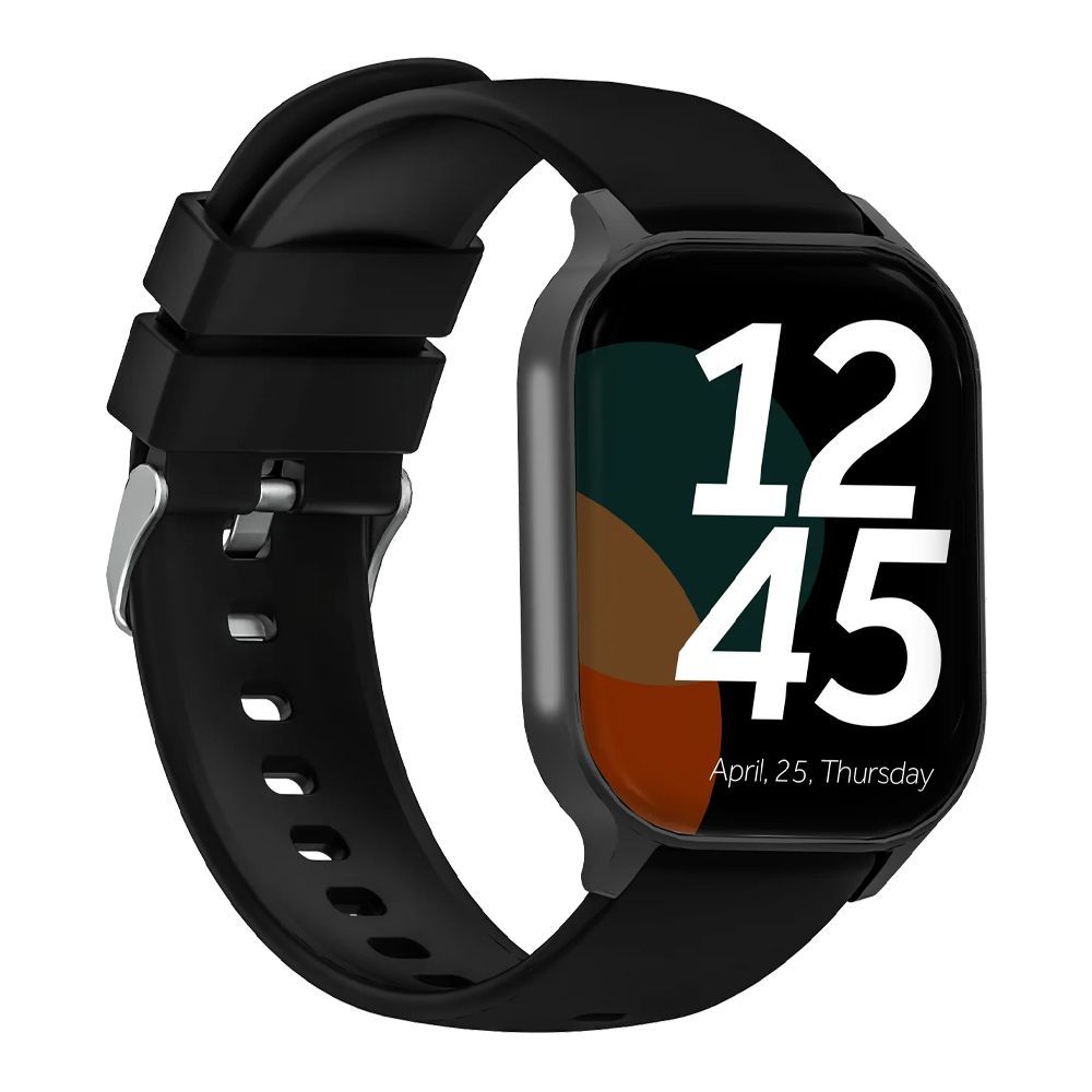 Faster 2.04" Amoled Display Nerv Pro Smart Watch, IOS & Android, Black - Main Image