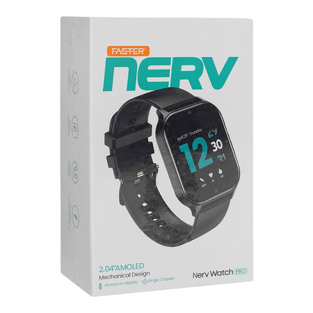 Faster 2.04" Amoled Display Nerv Pro Smart Watch, IOS & Android, Black - Image 2