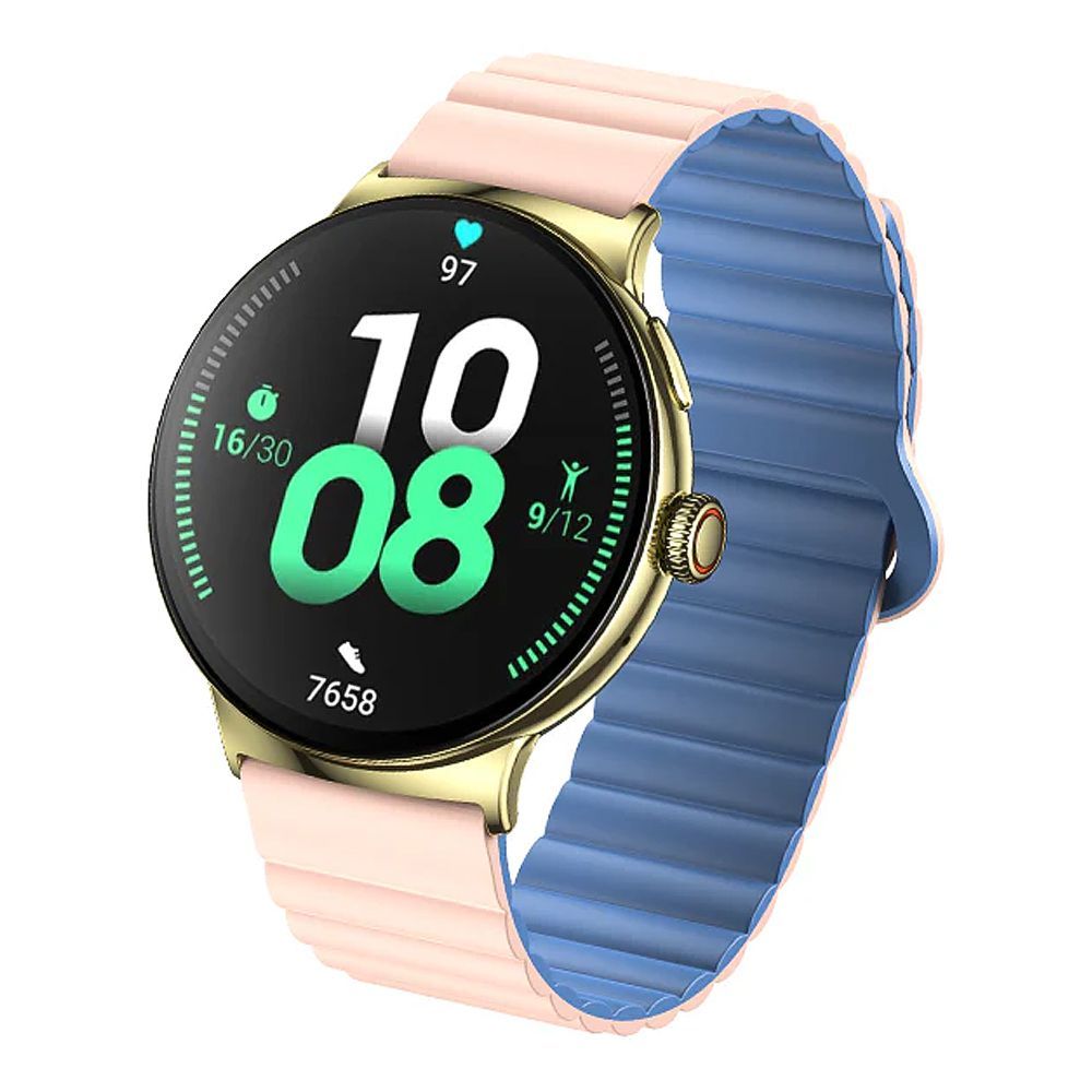 Faster 1.43" Amoled Display Nerv 4 Pro Smart Watch, 2 Straps + Neck Band, Gold - Main Image