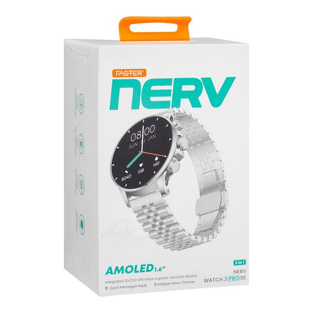 Faster 1.6" Amoled Display Nerv 3 Pro SE Smart Watch, 2 Straps, Black - Image 2