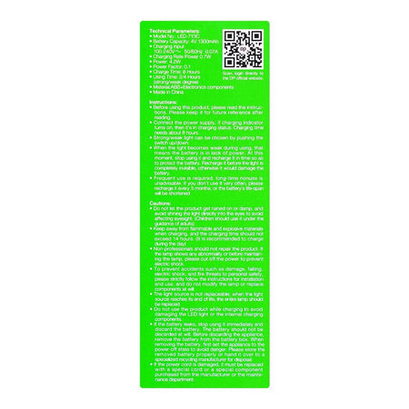 DP LED Portable Rechargeable LED Hand Lamp, 1300mAh, 4.2W, DP-713C - Image 5