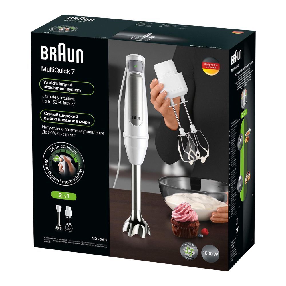 Braun Multiquick-7 Hand Blender, 600ml Plastic Beaker, 1000W, MQ-7005B - Image 5