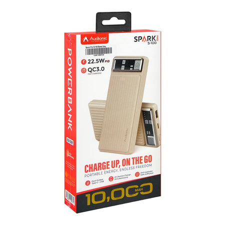 Audionic Spark Pro Power Bank, 22.5W, 10000mAh, Bone Grey, S-100 - Image 3