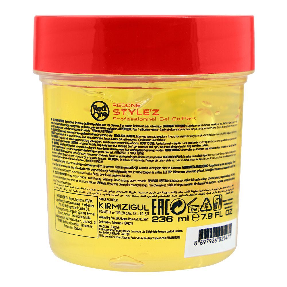 Redone Style'z Professional Hair Gel With Argan Oil, For All Hair Types, 236ml - Image 2