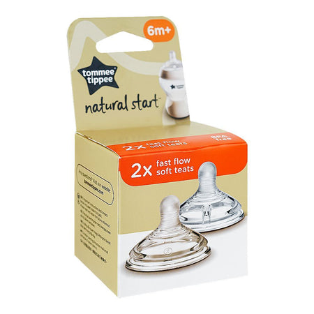 Tommee Tippee Natural Start Fast Flow Soft Teats, For 6 Months+, 2-Pack, 423963 - Image 2