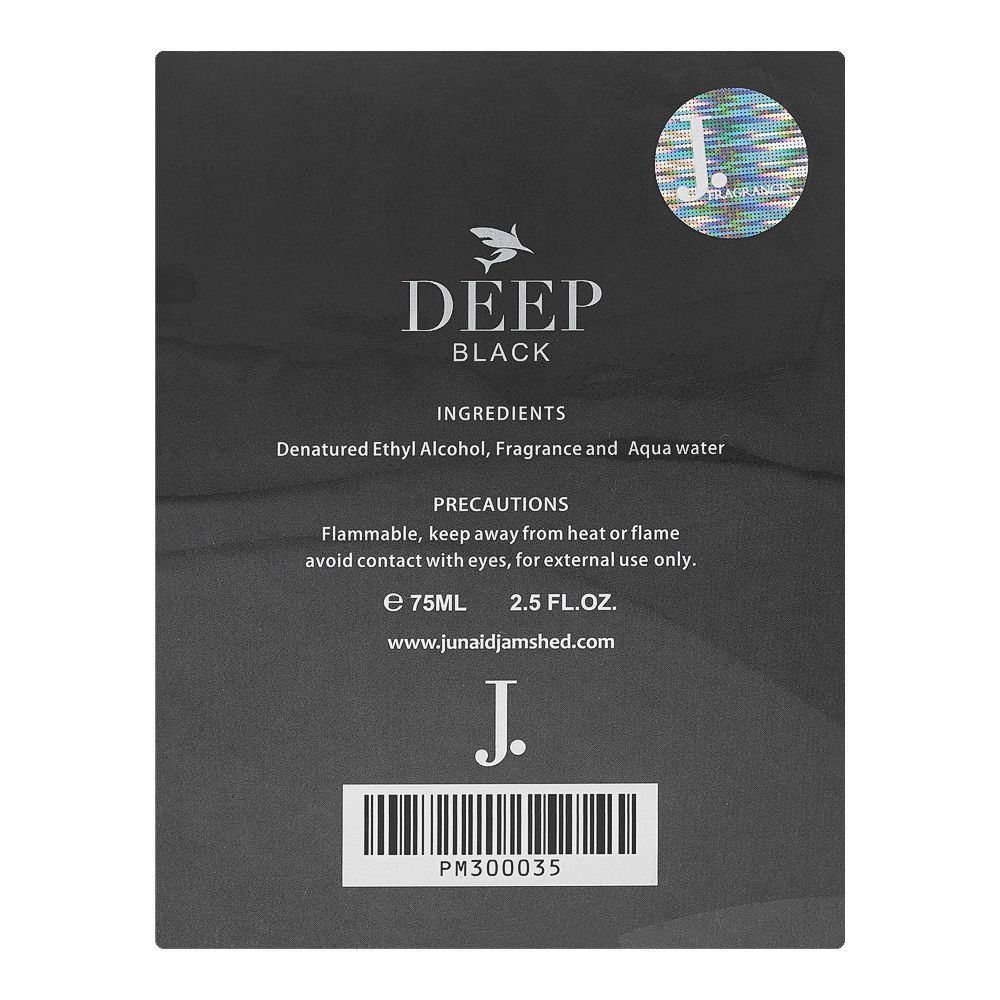 Junaid Jamshed J. Deep Black, Eau de Parfum, For Men, 75ml - Image 3
