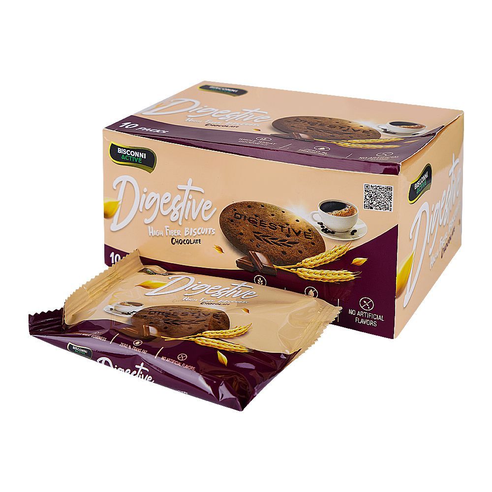 Bisconni Digestive Chocolate Biscuits, 26g Each, 10-Pack - Main Image