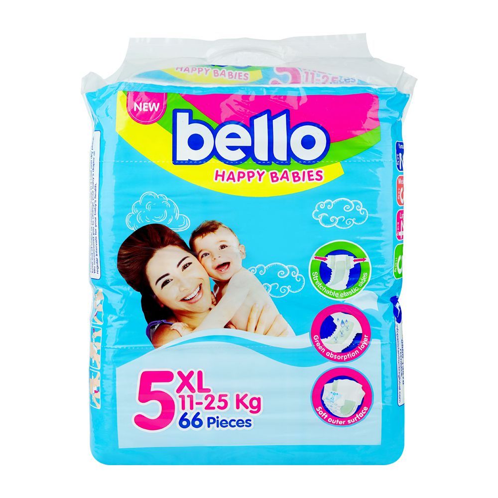 Bello Baby Diapers Jumbo Pack, Extra Large, No.5, 11-25Kg, 66-Pack - Main Image