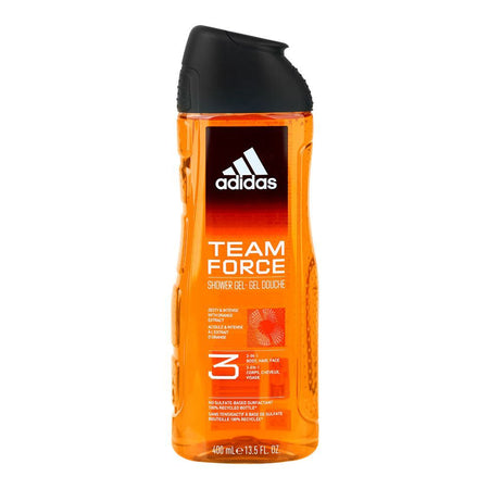 Adidas Team Force Zesty & Intense 3 in 1 Face, Hair & Body Shower Gel, 400ml - Main Image