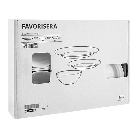 Ikea Favorisera Dinnerware Set, 12-Pack, White, 40458600 - Image 2