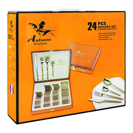 Berghome Autumn Cutlery Set, Gold, 24-Pack, DA-185TRGHB-24 - Image 4