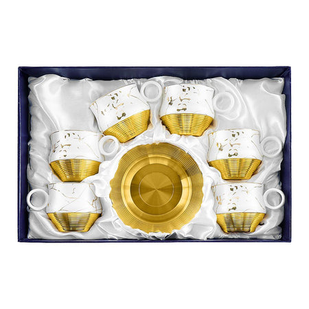 Berghome Yamasen Porcelain Cup & Saucer Set, 6-Pack, White, AM3440-220-S12 - Image 2