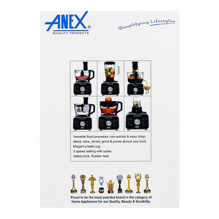 Anex Multifunction Food Processor, 800-1100W, AG-3157 - Image 3