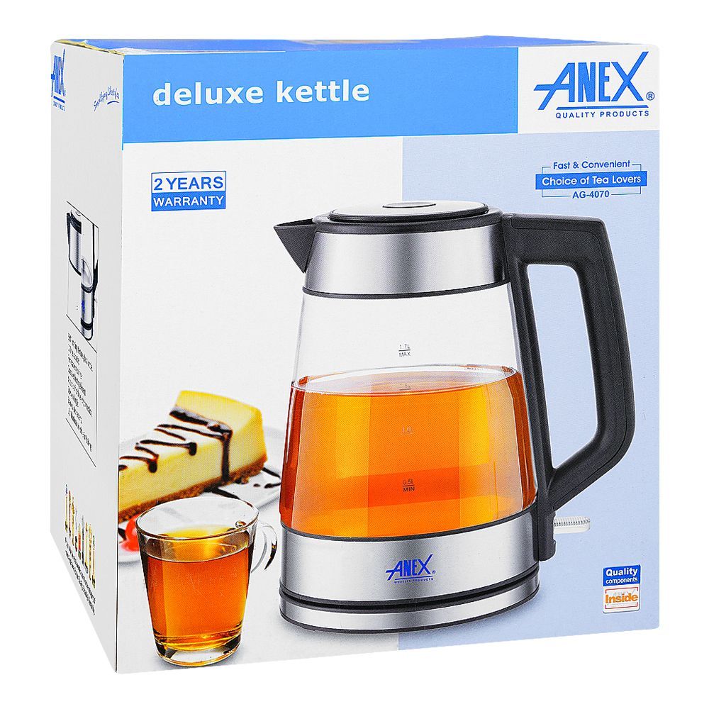 Anex Deluxe Electric Kettle, 1700ml Capacity, 1850-2200W, AG-4070 - Image 2