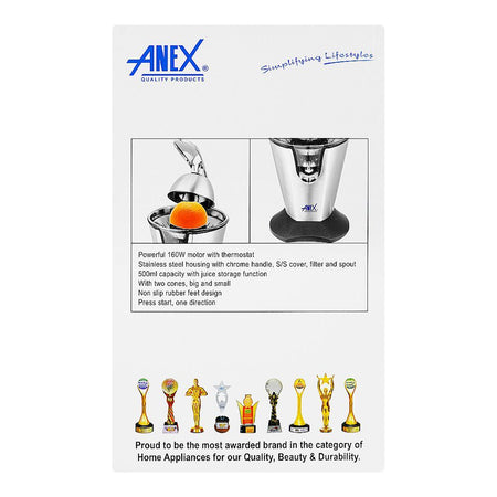 Anex Deluxe Citrus Juicer, 160W, 500ml Capacity, AG-2158 - Image 4