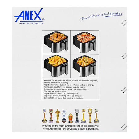 Anex Deluxe Air Fryer, 8000ml Capacity, AG-2024 - Image 4