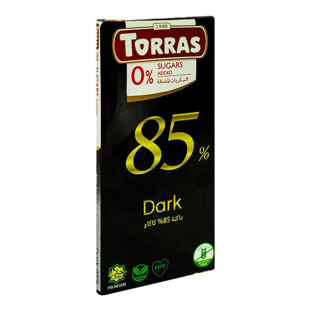 Torras Sugar Free 85% Dark Chocolate, 75g - Main Image