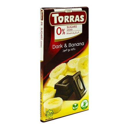 Torras Sugar Free Dark & Banana Chocolate, 75g - Main Image