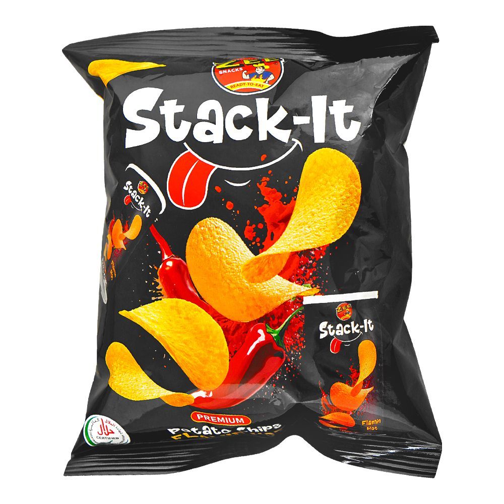 Zee Stack-It Flamin Hot Potato Chips, 62g - Main Image