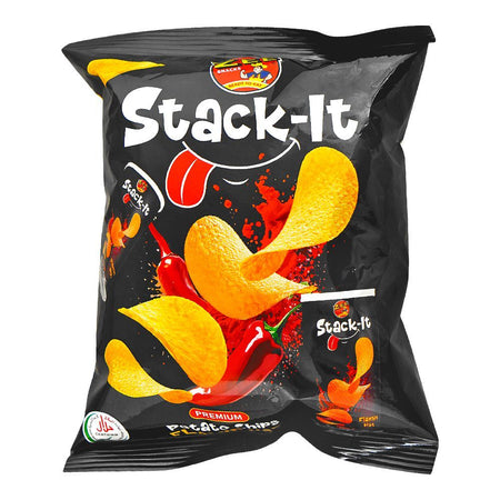 Zee Stack-It Flamin Hot Potato Chips, 62g - Main Image