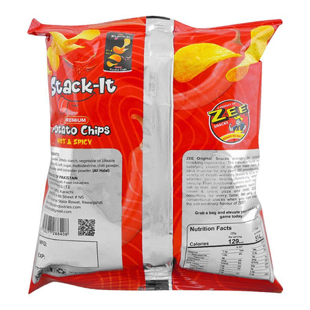 Zee Stack-It Hot & Spicy Potato Chips, 62g - Image 2